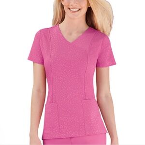 Jockey Mock Wrap Tone-on-Tone Scrub Top size XS ~ like new ~